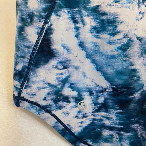 Lululemon Sculpt Tank Top Aquamarine Mosaic with Black Sheer Mesh Trim Ladies 8 - Picture 6 of 8